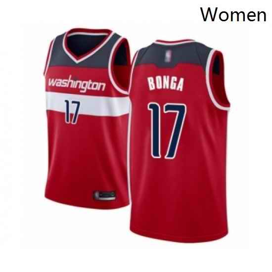 Womens Washington Wizards 17 Isaac Bonga Swingman Red Basketball Jersey Icon Edition